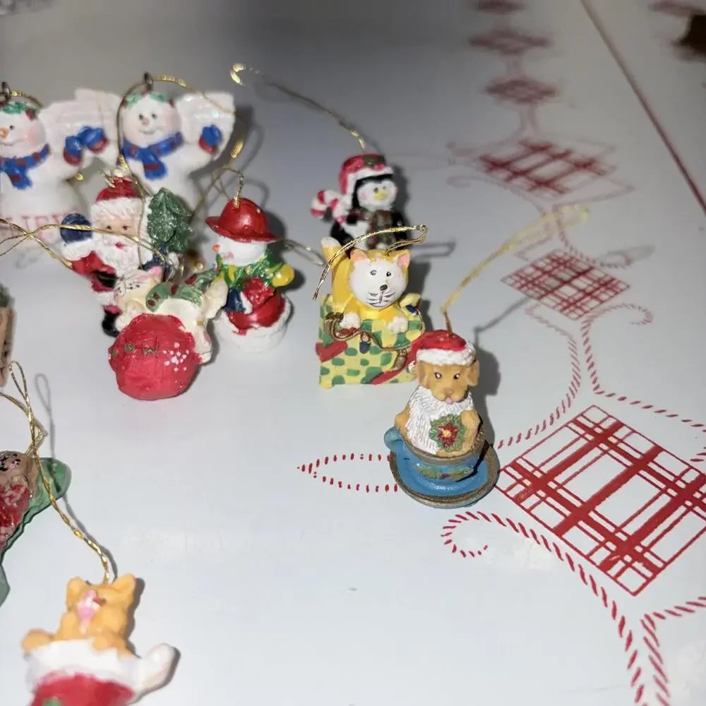 Bundle of 19 mini Christmas ornaments vintage 1990s